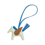 Hermes Rodeo Pegase PM Charm Milo Swift & Vert Fizz Bleu Zanzibar Gold