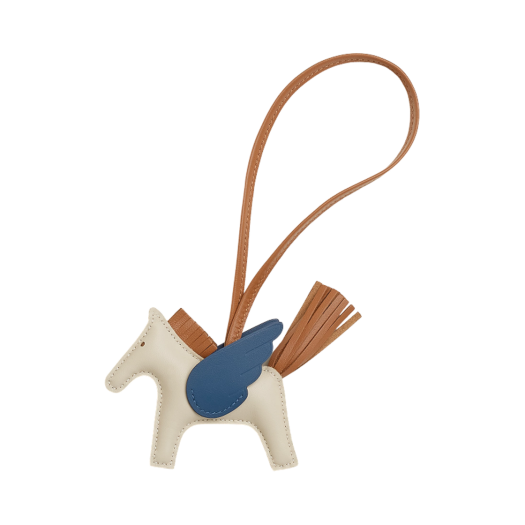 Hermes Rodeo Pegase PM Charm Milo Swift & Craie Gold Bleu Tie