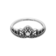 (W) Pandora Regal Beaded Tiara Ring Sterling Silver Clear