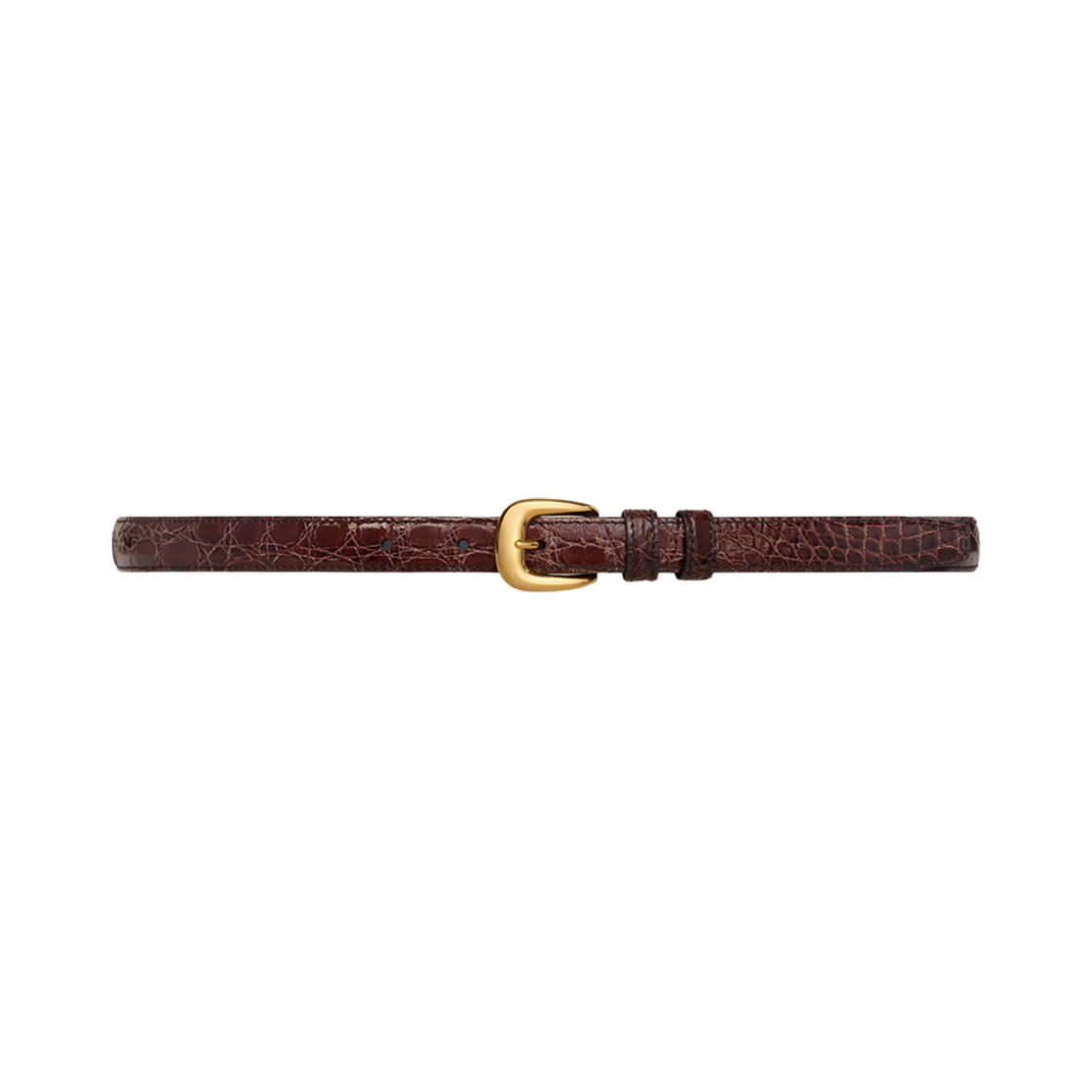 (W) 셀린느 웨스턴 엘레간트 벨트 크로커다일 다크 브라운((W) Celine Western Elegant Belt in Crocodile Dark Brown)