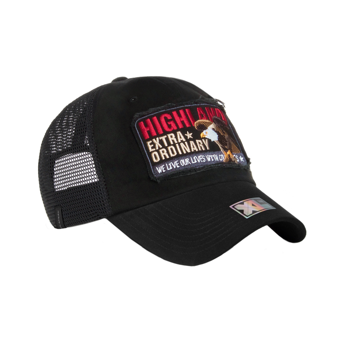 플래토 빅사이즈 하이 이에이 메쉬 볼캡 블랙(PLATEAU Big Size XL High Ea Mesh Cap Black)