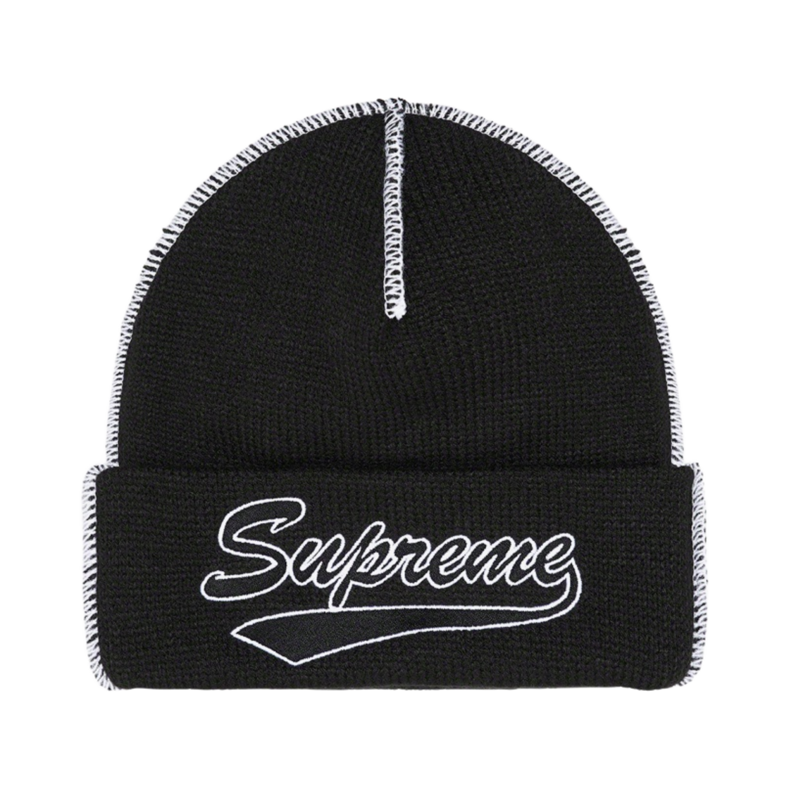 슈프림 콘트라스트 스티치 비니 블랙 - 22FW