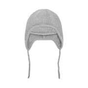 (W) Matin Kim Label Point Cable Earflap Beanie Grey