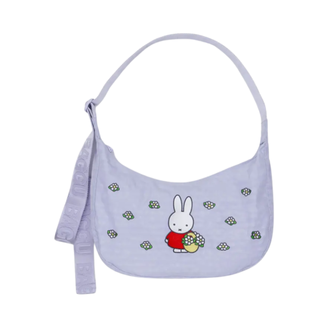 미피 x 바쿠 미디움 나일론 크레센트 백 자수 미피(Miffy x Baggu Medium Nylon Crescent Bag Embroidered Miffy)