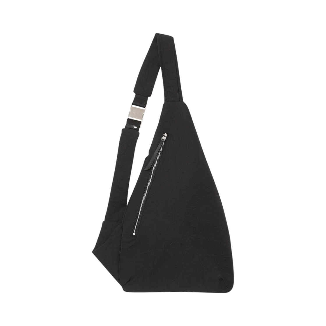 SA207 Haleine Metal Buckle Layerd Strap Sling Bag Black