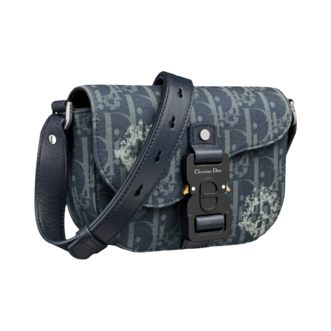 디올 x 데님 티어스 디올 티어스 새들 파우치 스트랩 데님 디올 오블리크 블루 피스 사인 디올 티어스(Dior x Denim Tears Saddle Pouch With Strap Denim Dior Oblique Blue And Peace Sign Dior Tears) - 2