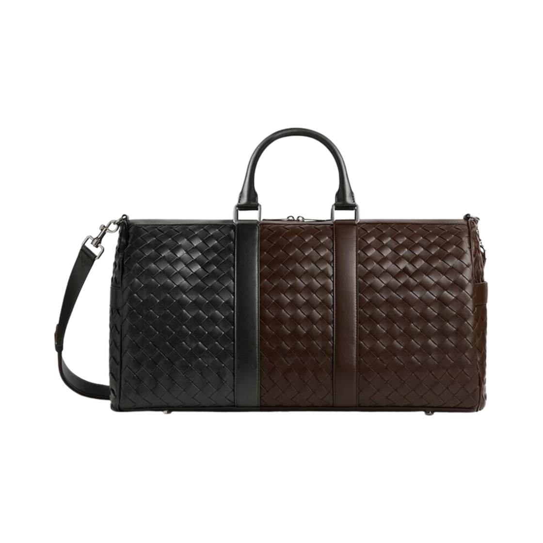 보테가 베네타 미디움 인트레치아토 더플백 라이트 브라운 다크 그린(Bottega Veneta Medium Intrecciato Duffle Light Brown Dark Green) - 1