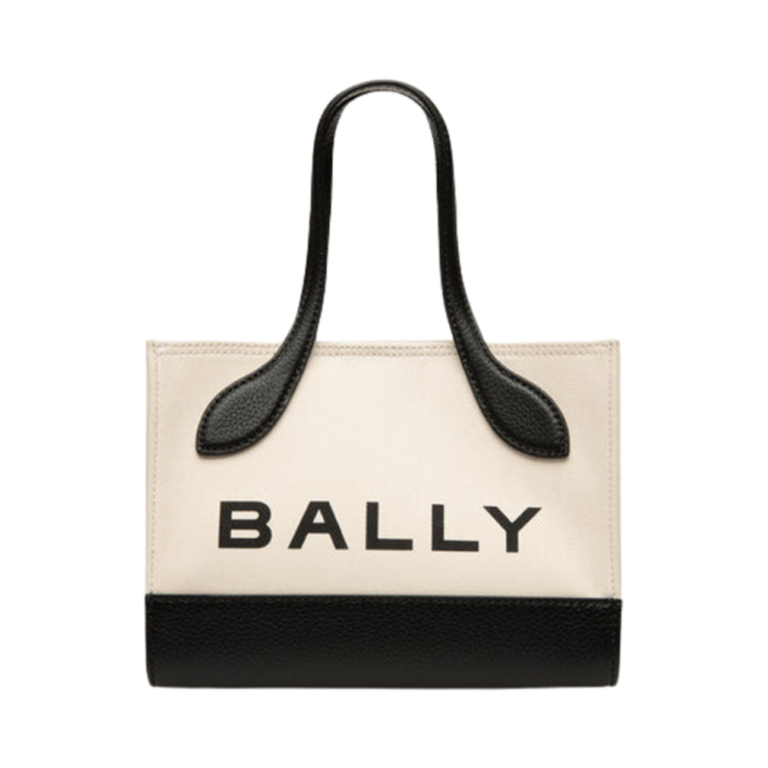 6304520 Bally Bar Fabric Mini Bag Natural Black