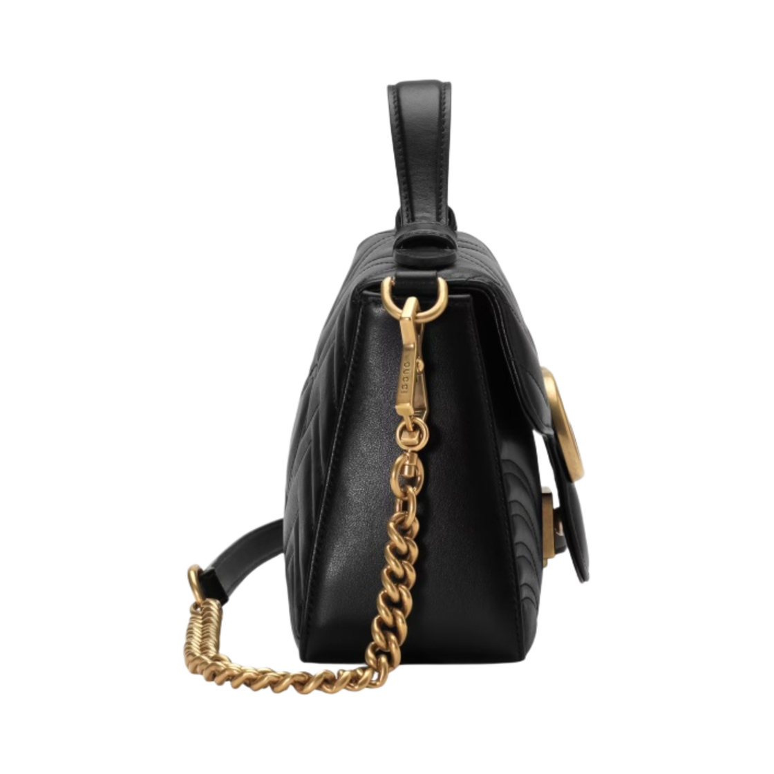 구찌 GG 마몽 미니 탑 핸들백 블랙(Gucci GG Marmont Mini Top Handle Bag Black) - 2