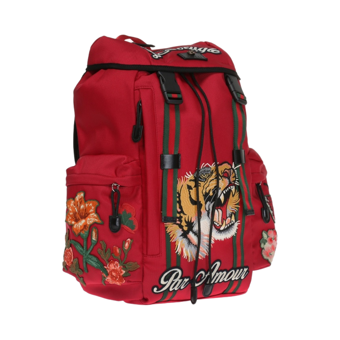 구찌 테크노 캔버스 호랑이 자수 백팩 레드(Gucci Techno Canvas Embroidered Tiger Red) - 2
