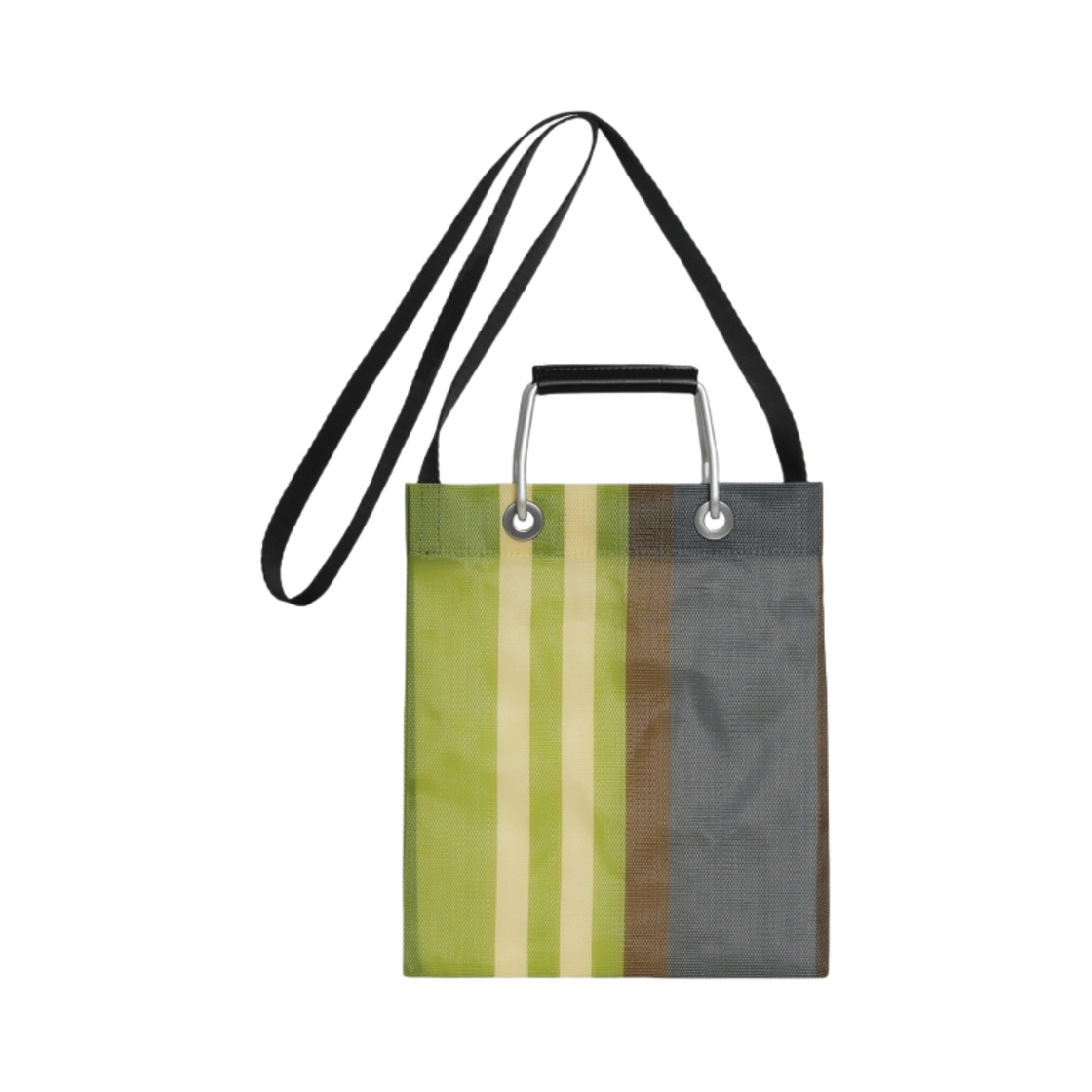 마르니 마켓 스트라이프 숄더백 미니 그레이 라임(Marni Market Stripe Shoulder Bag Mini Grey Lime) - 2