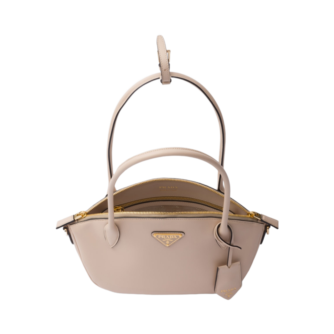 프라다 스몰 레더 핸드백 트래버틴(Prada Small Leather Handbag Travertine) - 4
