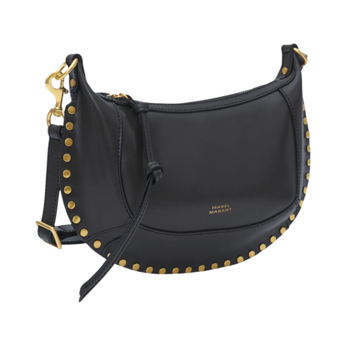 이자벨 마랑 오스칸 문 스터드 레더 숄더백 블랙 - 23SS(Isabel Marant Oskan Moon Studded Leather Shoulder Bag Black - 23SS) - 3