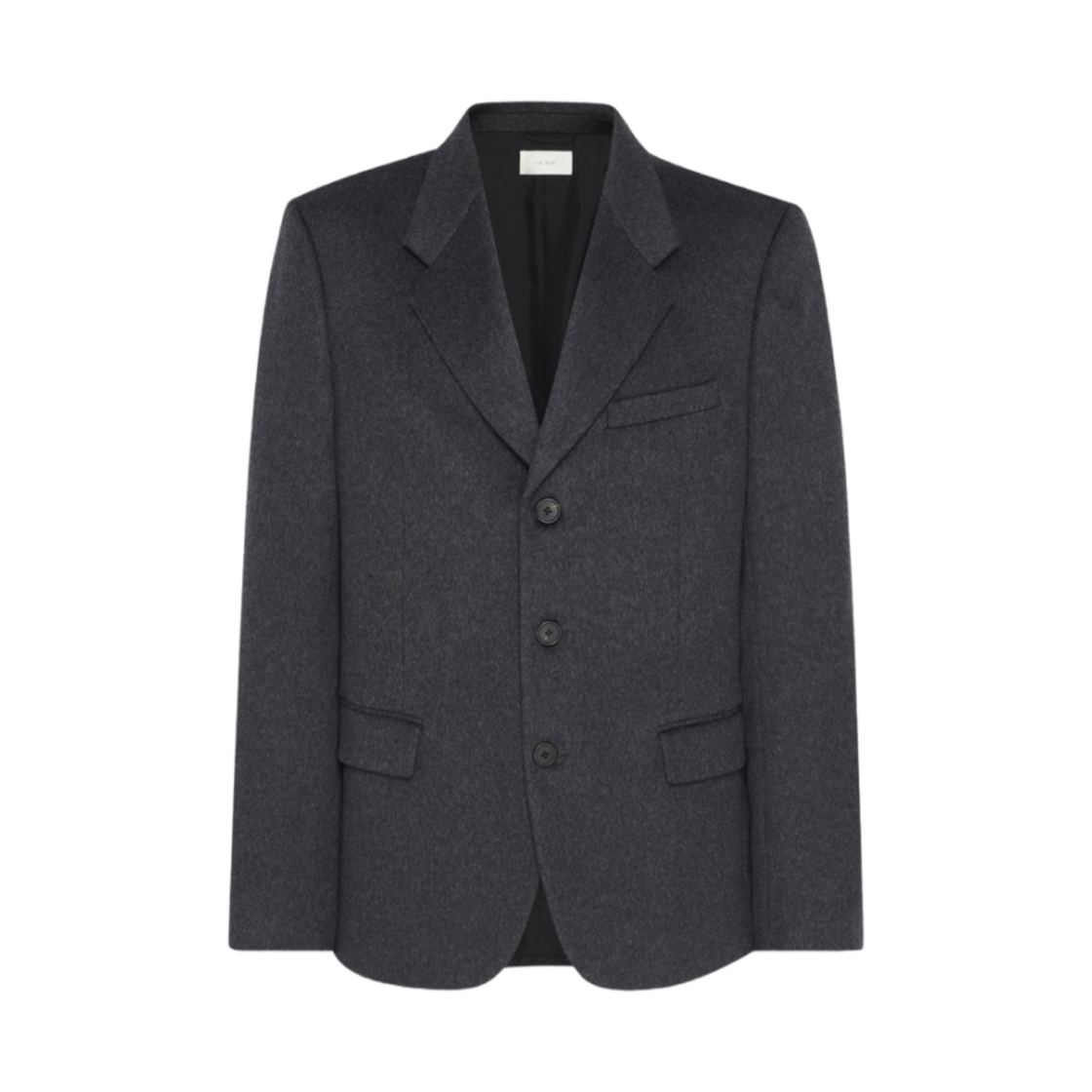 804W2842CCM The Row Larsson Jacket in Cashmere Charcoal Melange