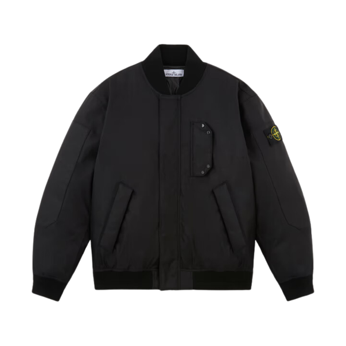 811546536-V0029 Stone Island 46536 Diagonal Nylon Down Wind Resistant Down Bomber Jacket Black - 24FW