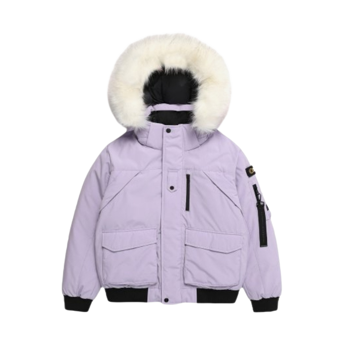(W) 내셔널 지오그래픽 타루가 퍼 트리밍 후디 다운 점퍼 라벤더((W) National Geographic Taruga Fur Trim Hood Down Jumper Lavender)