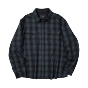 ETCE Heavy Wool Flannel Check Jacket Blue