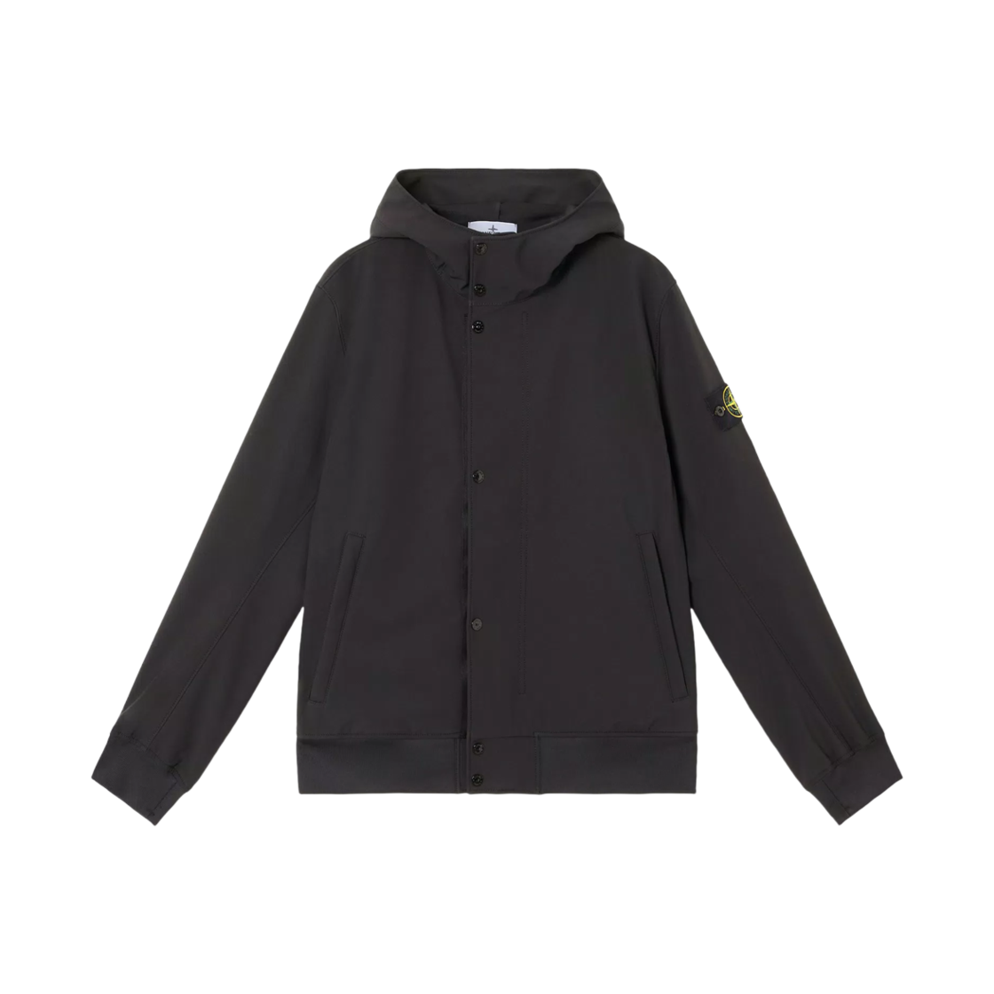 K1S1541000-90S0A22-V0029 Stone Island 4100090 Light Soft Shell-R E.Dye Technology Recycled Polyester Wind-and Water-Resistant Hooded Jacket Black - 25SS