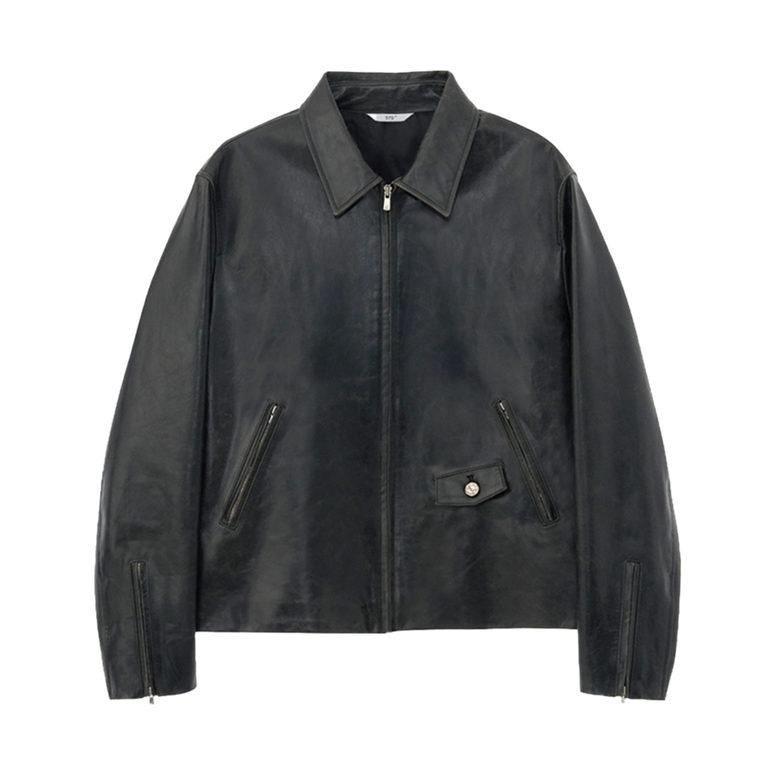2501MLJBK STU Lamb Skin Leather Jacket Black