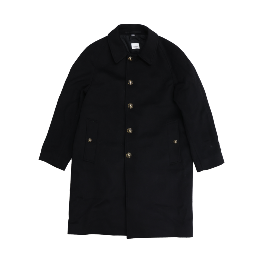 ITB9W3FCOS6H Burberry TB Coat in Black Cashmere