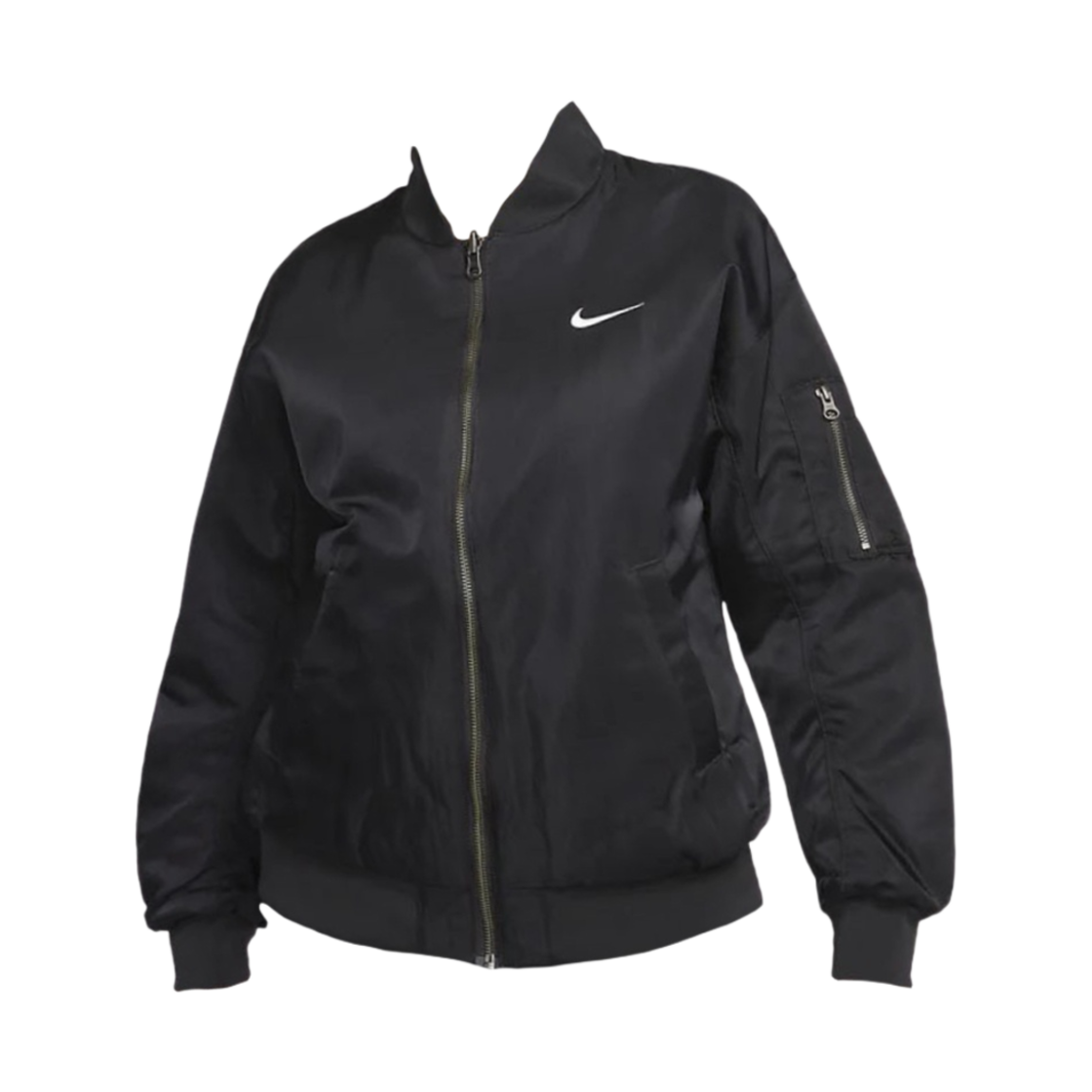 (W) 나이키 NSW 리버시블 바시티 봄버 자켓 블랙 - 아시아((W) Nike NSW Reversible Varsity Bomber Jacket Black - Asia)