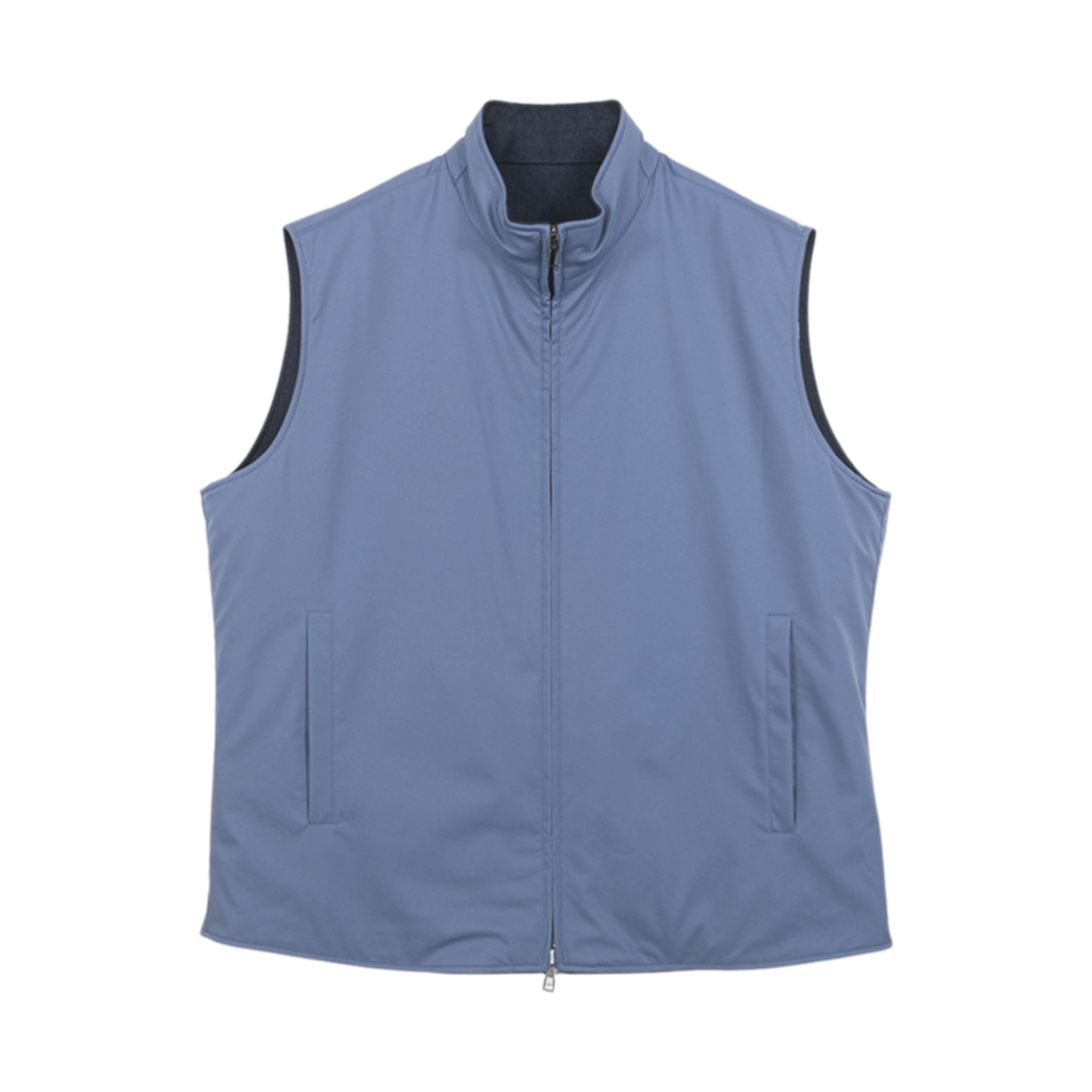 FAM9483-B2ZI Loro Piana High-Neck Zip-Up Vest Blue