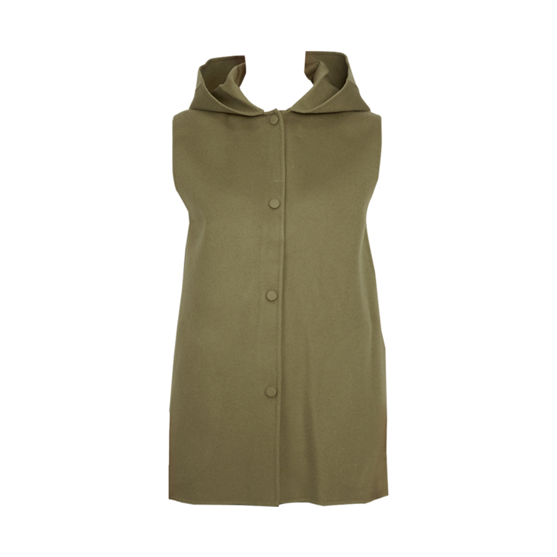 L0701409-FLM (W) Theory Wool Cashmere Hoodie Vest Green Khaki