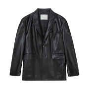 Dunst 2 Button Vegan Leather Blazer Black