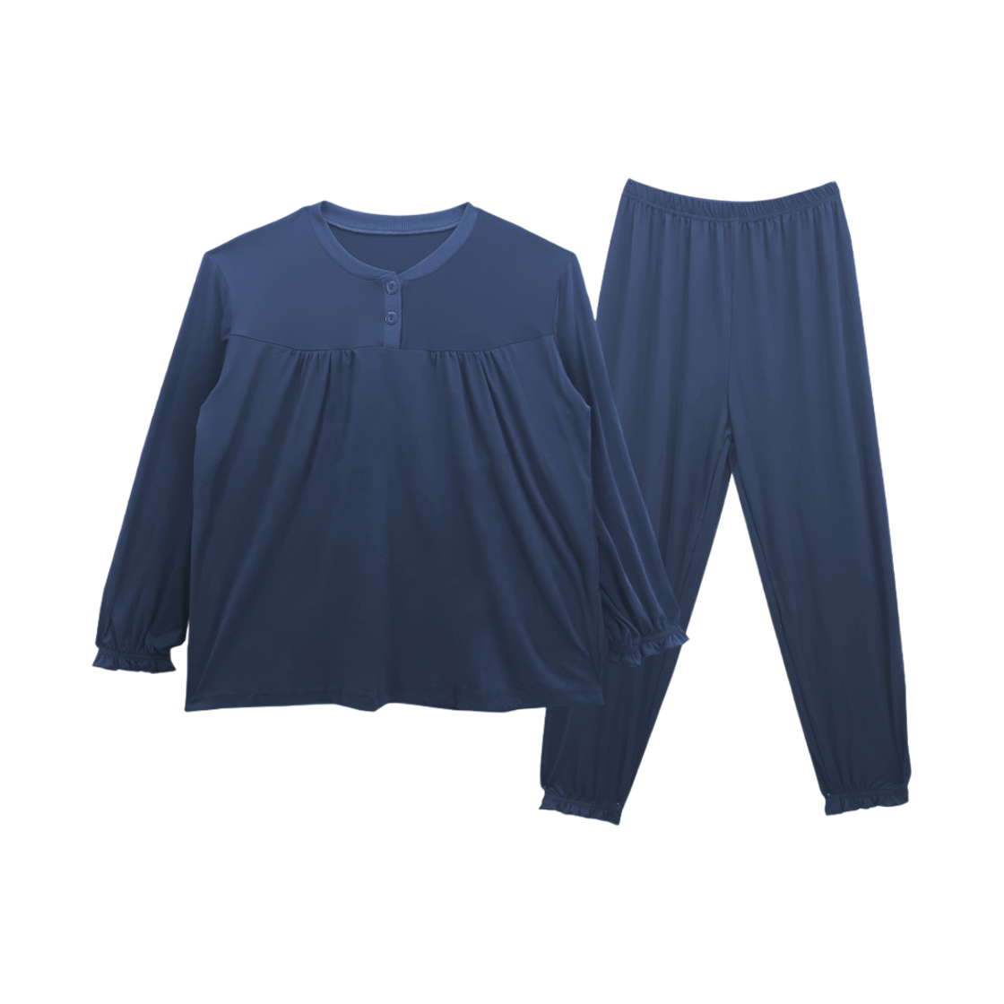A-PAJAMA-WNA-W [3% 적립] (W) Aone Peach Fleece Round Pajama Set Navy
