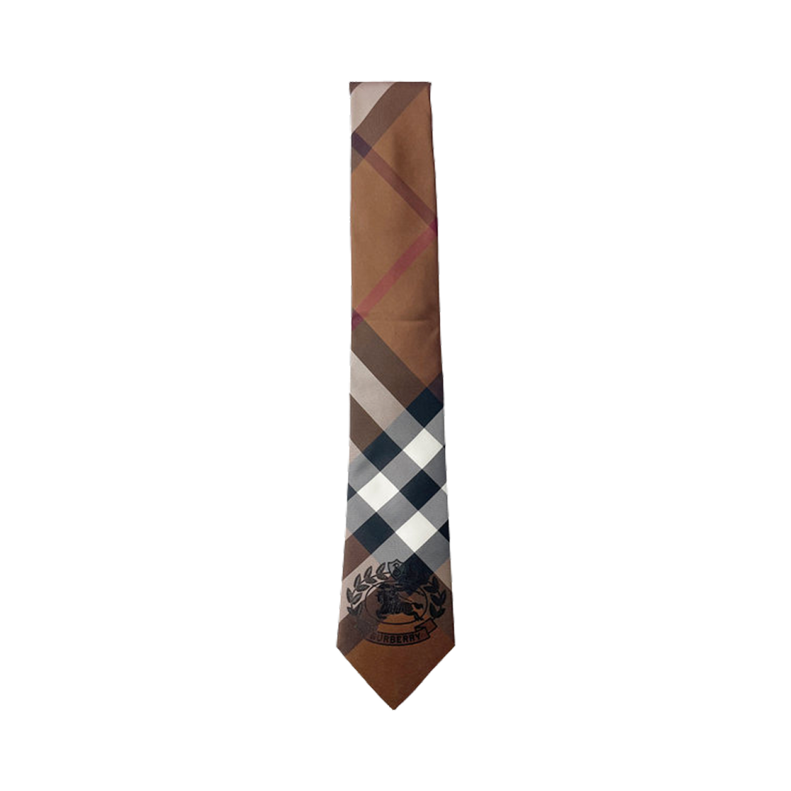 버버리 맨스턴 시그니처 로고 체크 타이 다크 버치 브라운(Burberry Manston Signatures Logo Check Tie Dark Birch Brown) - 1
