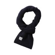 Horlisun x Havati x BUJ Skiff Superfine Wool Knit Rib Muffler Melange Navy