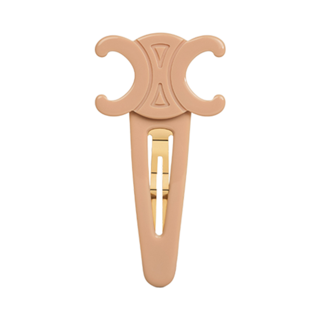 (W) 셀린느 라지 스냅 헤어 클립 아세테이트 앤 스틸 누드 골드