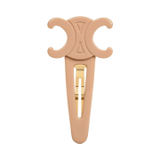 (W) Celine Large Snap Hair Clip in Acetate and Steel Nude Gold