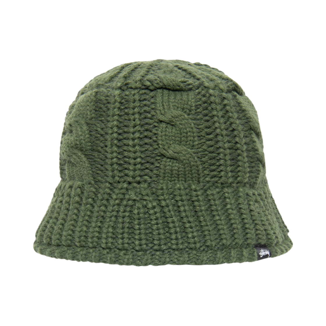 1321193 Stussy Cable Knit Bucket Hat Olive