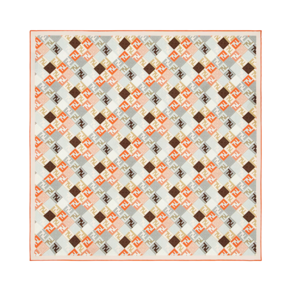 FXT091AUMDF1N50 (W) Fendi FF Silk Scarf Orange