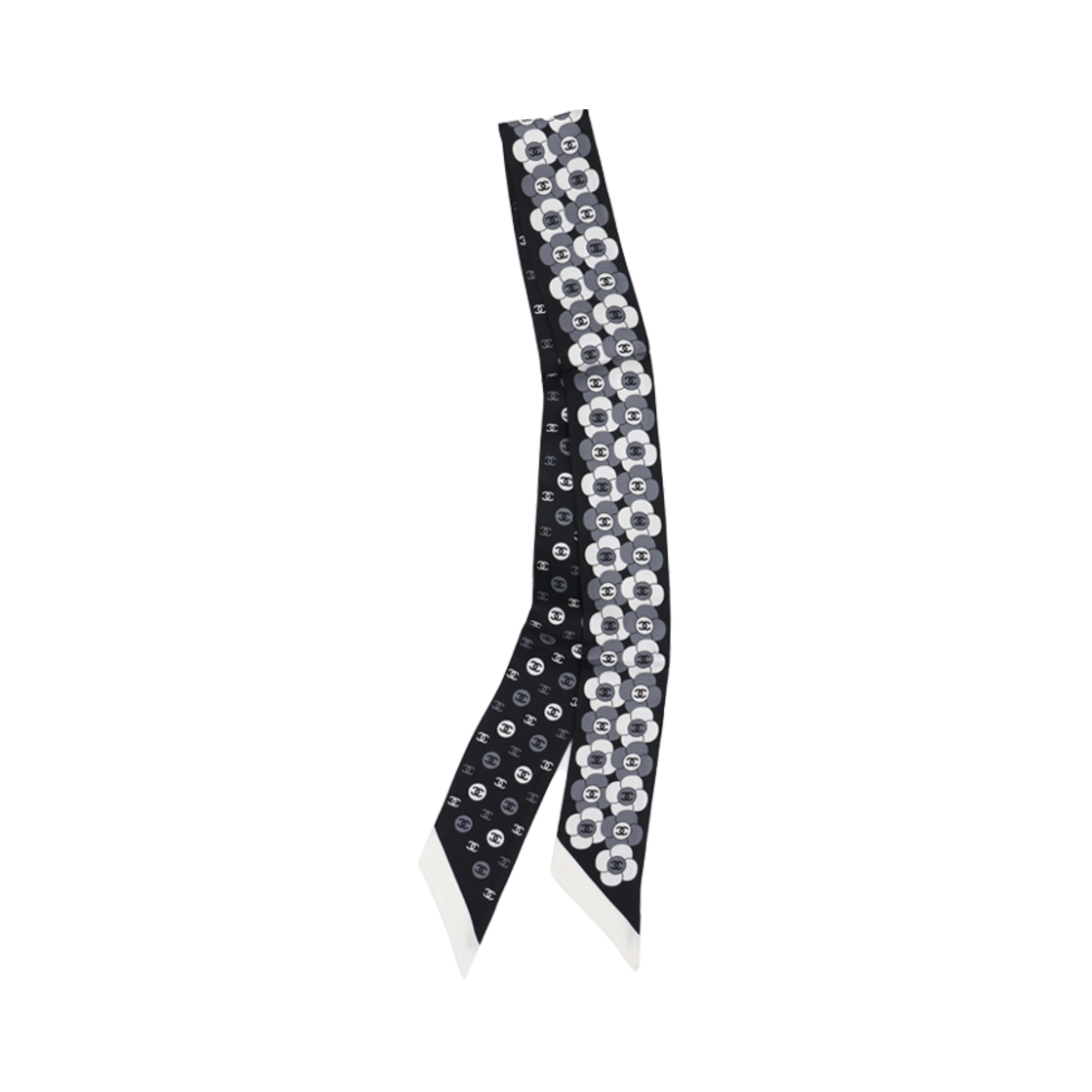 IT2NFQLIW9RS [A등급] Chanel Vintage Twilly Scarf in Black Silk - 대표 이미지 #1
