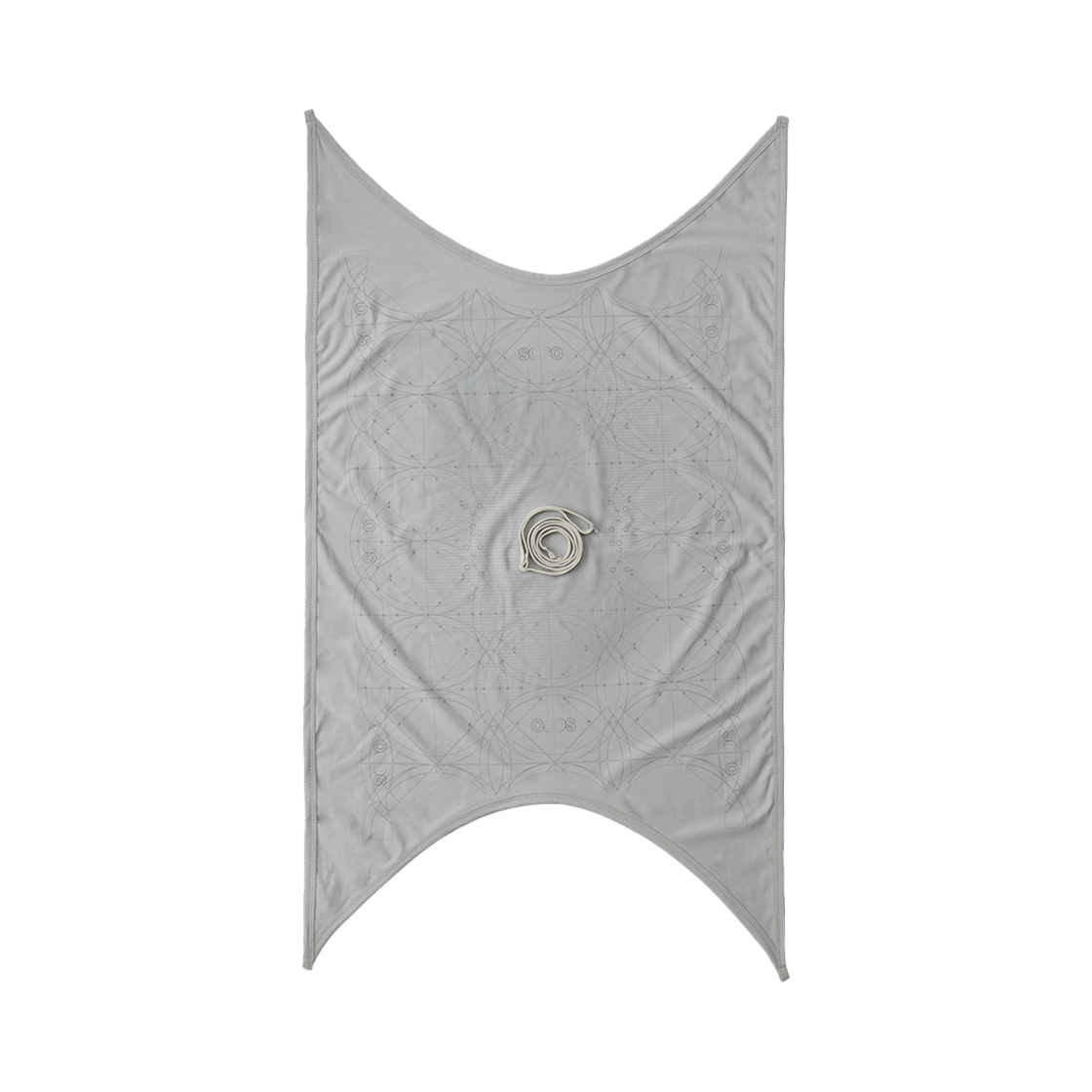 오호스 디테처블 그래픽 스트랩 스카프 그레이(OJOS Detachable Graphic Strap Scarf Grey)
