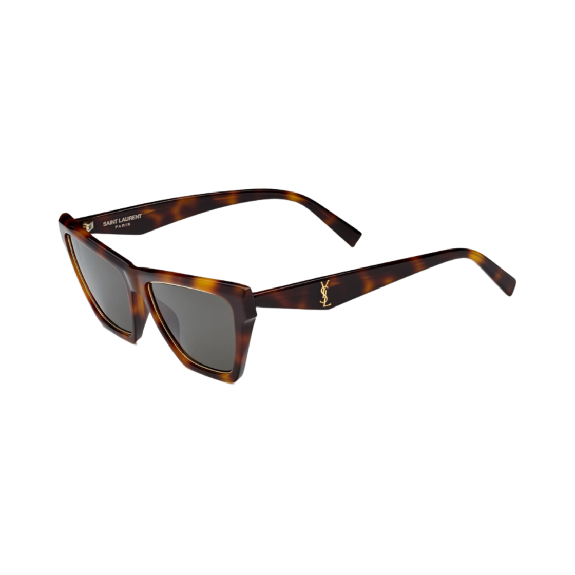 822268-Y9956-2300 Saint Laurent SL M103 Rim Sunglasses Medium Havana Light Gold Grey