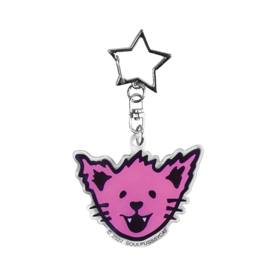 소울푸시캣 퍼지 캣 아크릴 키체인 핑크(Soulpussycat Fuzzzy Cat Acrylic Keychain Pink)