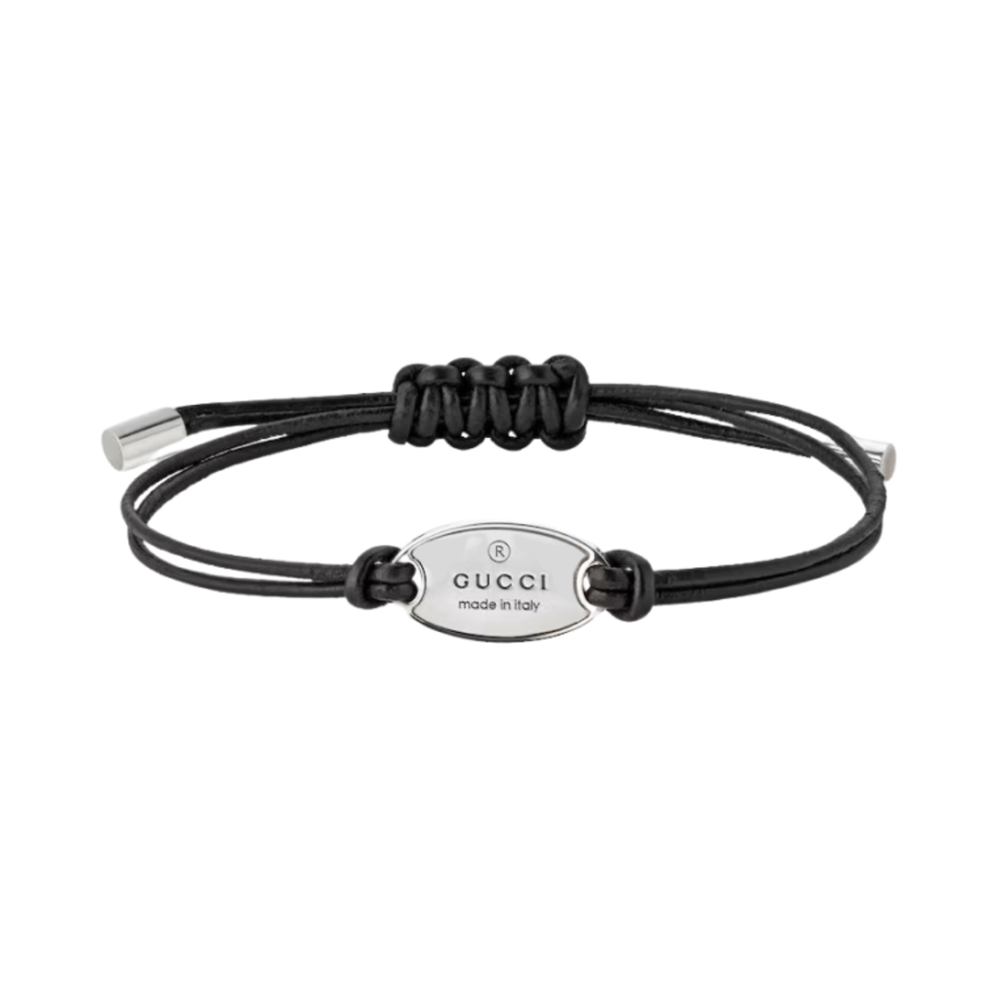 구찌 태그 트레이드마크 코드 브레이슬릿 925 스털링 실버(Gucci Trademark Cord Bracelet with Tag 925 Sterling Silver)