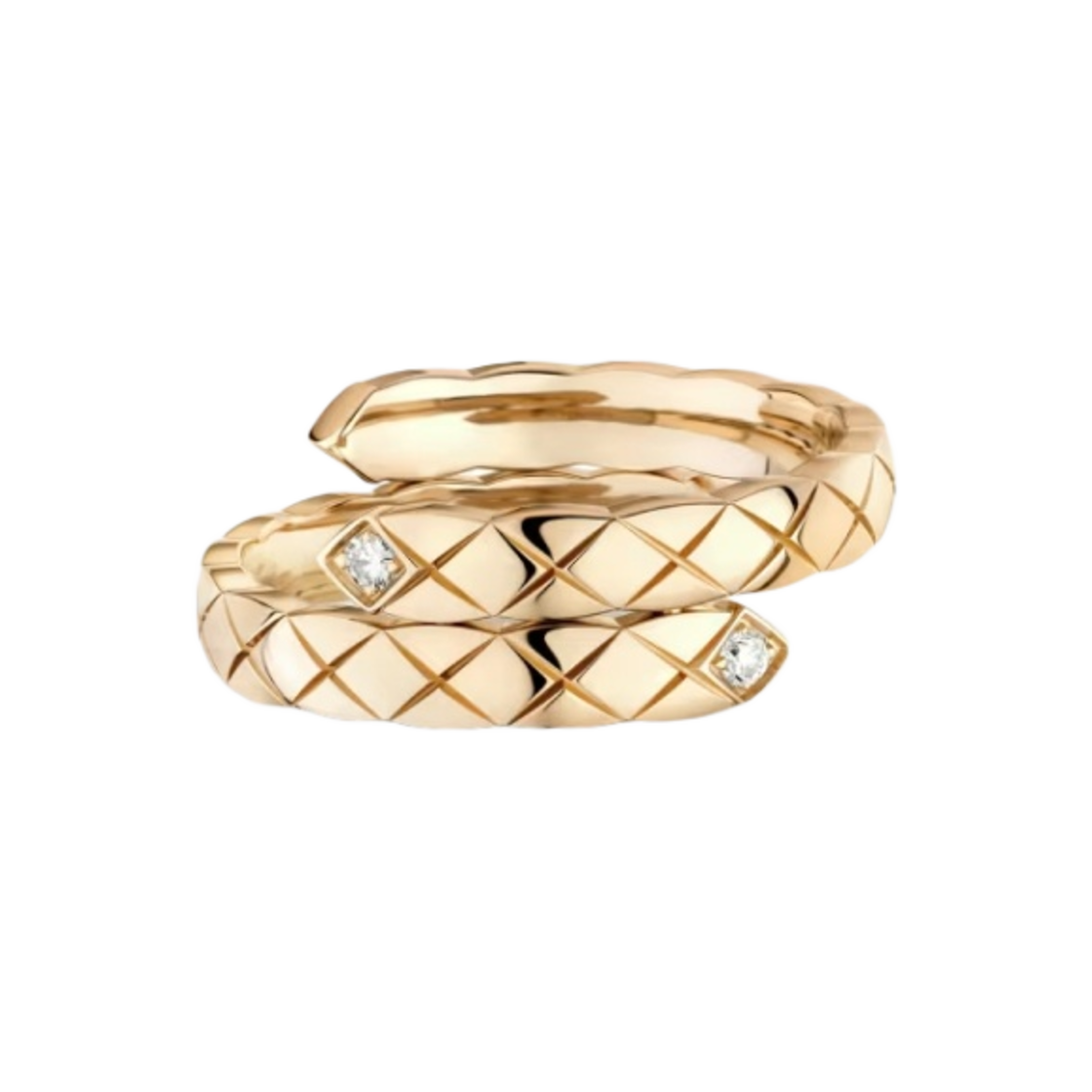 샤넬 코코 크러쉬 링 퀼티드 모티프 스몰 & 18K 베이지 골드 다이아몬드(Chanel Coco Crush Ring Quilted Motif Small & 18K Beige Gold Diamonds) - 1
