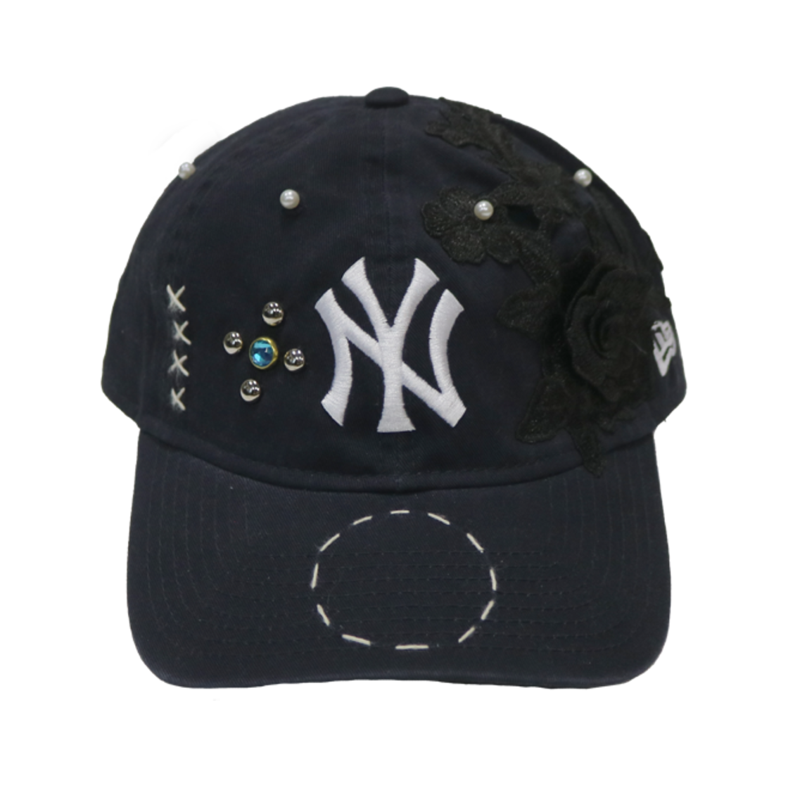 AP24FWAC12014NVYOS R&Co. Apache Wlb LAce Custom Dad Cap NY Navy #25