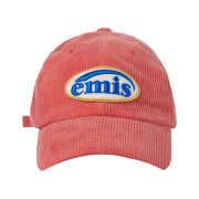 Emis Corduroy Wappen Ball Cap Coral Red