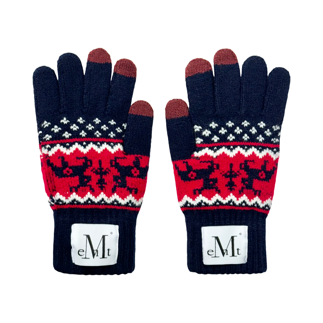 P00000TK_06 MUCENT Bana Nordic Pattern Gloves Rudolph Navy