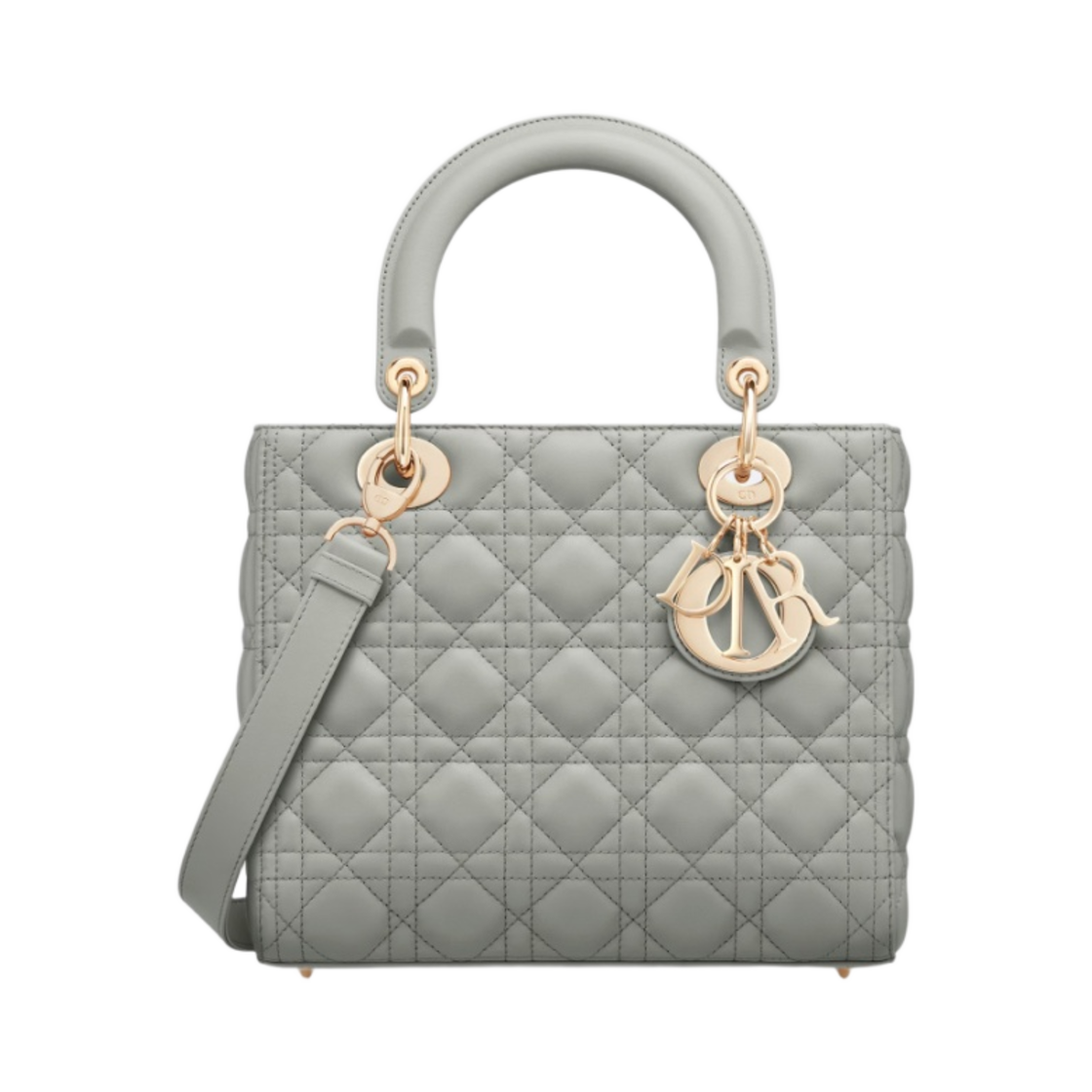 디올 미디움 레이디백 까나쥬 램스킨 그레이 스톤(Dior Medium Lady Bag Cannage Lambskin Grey Stone)