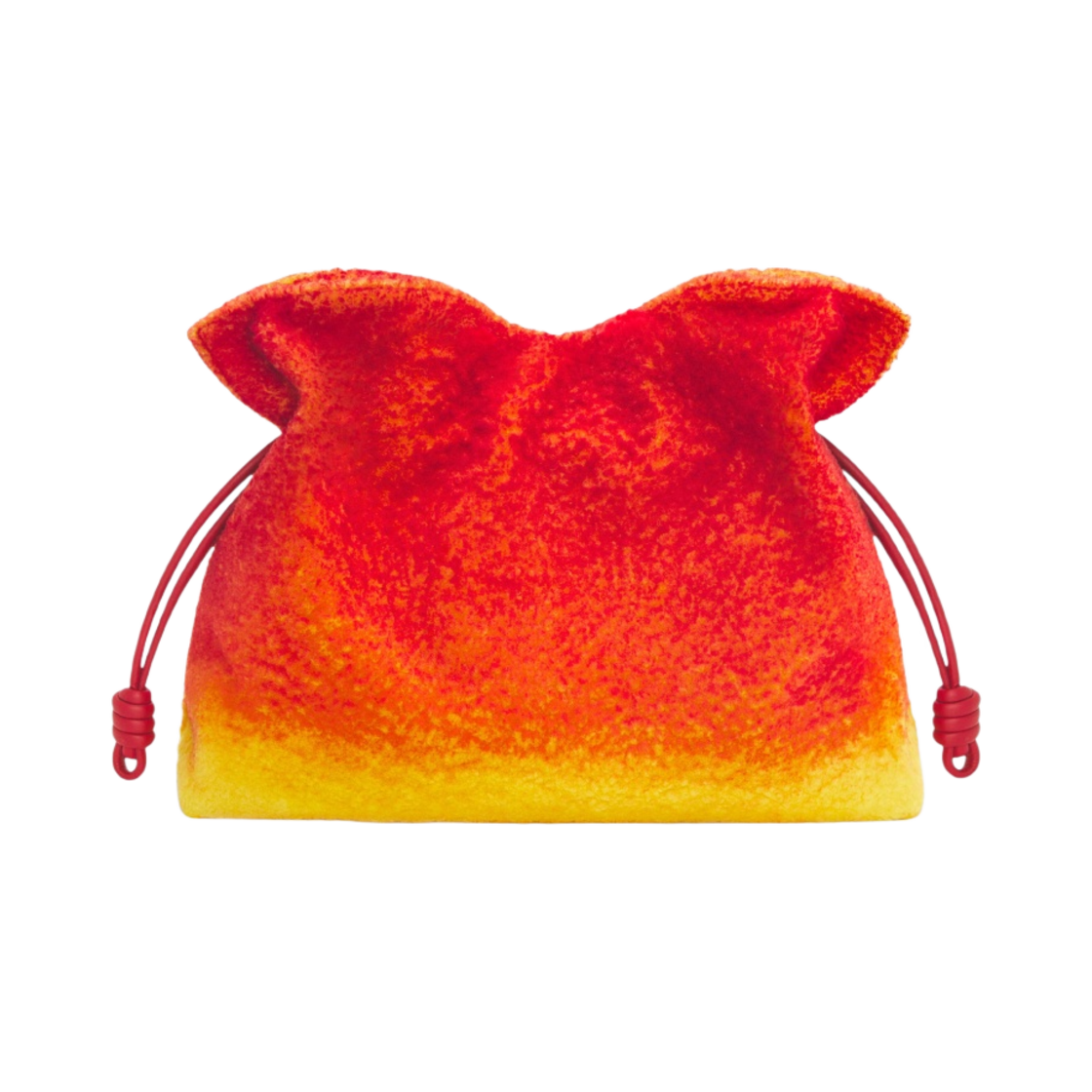 로에베 x 하울의 움직이는 성 캘시퍼 XL 플라멩코 셔링 클러치 레드(Loewe x Howl's Moving Castle Calcifer XL Flamenco Clutch in Shearling Red) - 3