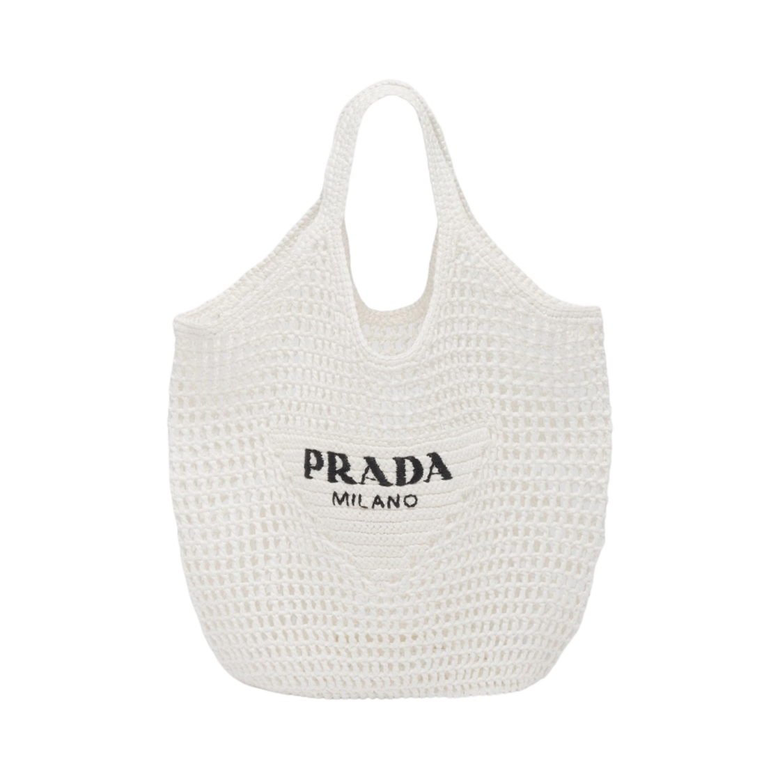 프라다 크로쉐 토트백 화이트