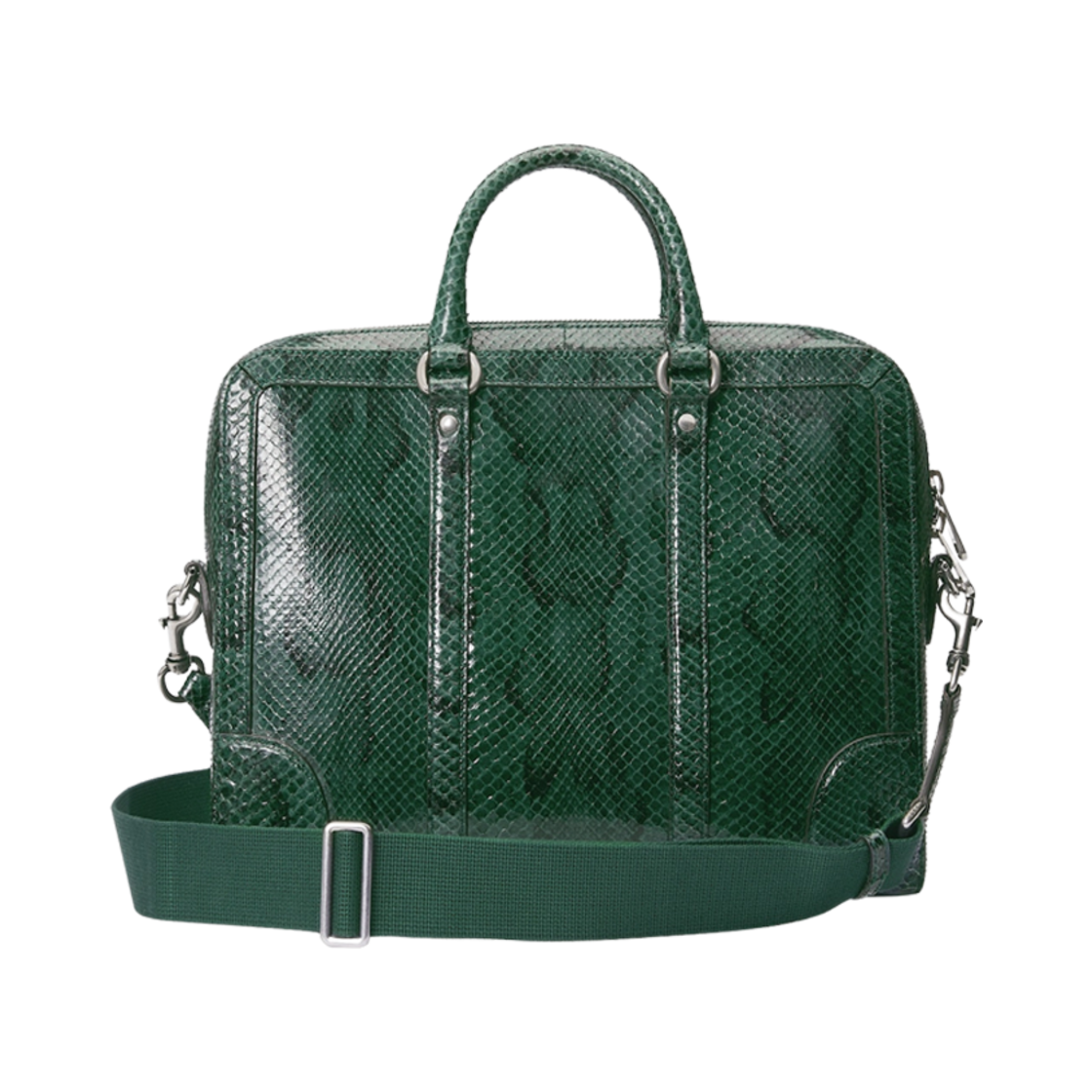 구찌 파이썬 브리프케이스 더블 G 다크 그린(Gucci Python Briefcase with Double G Dark Green) - 3