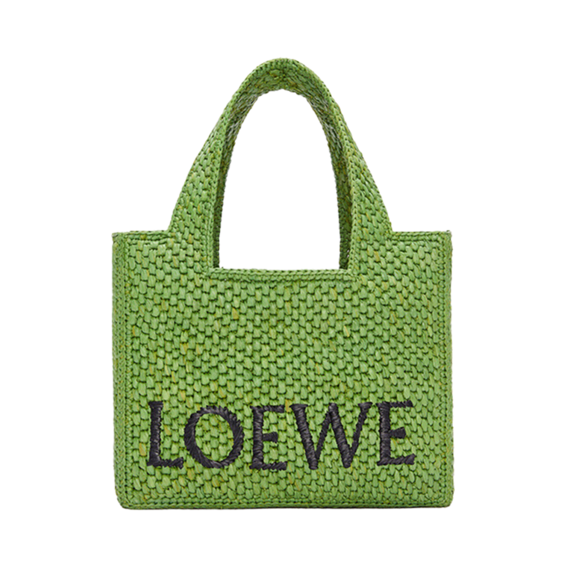 로에베 스몰 로에베 폰트 토트 인 라피아 메도우 그린(Loewe Small Loewe Font Tote In Raffia Meadow Green) - 1