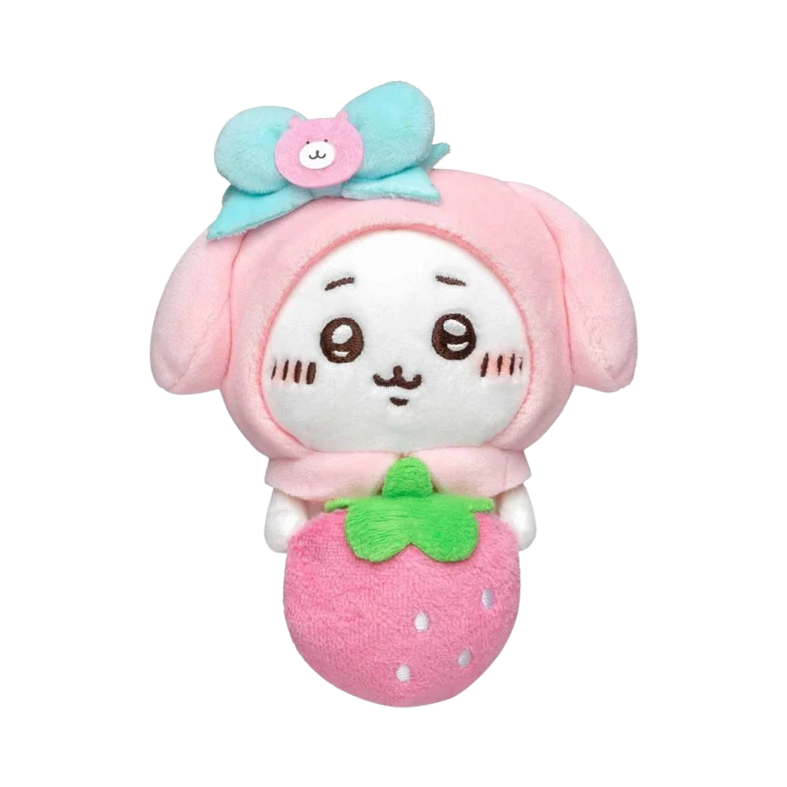 치이카와 x 산리오 캐릭터즈 데스크탑 인형 걸이 치이카와 마이멜로디(Chiikawa x Sanrio Characters Desktop Hang Plush Chiikawa My Melody) - 1